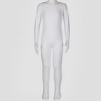 White full-body suit on a mannequin against a light gray background