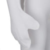Close up of Skinakin's fully enclosed eczema gloves in white, with flip over eczema mitt detail.